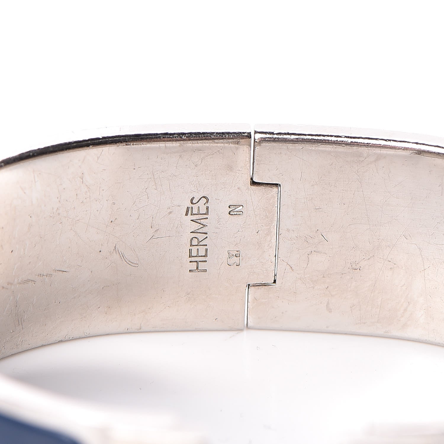 Hermes Enamel Wide Clic Clac H Bracelet GM Indigo 4 of 7