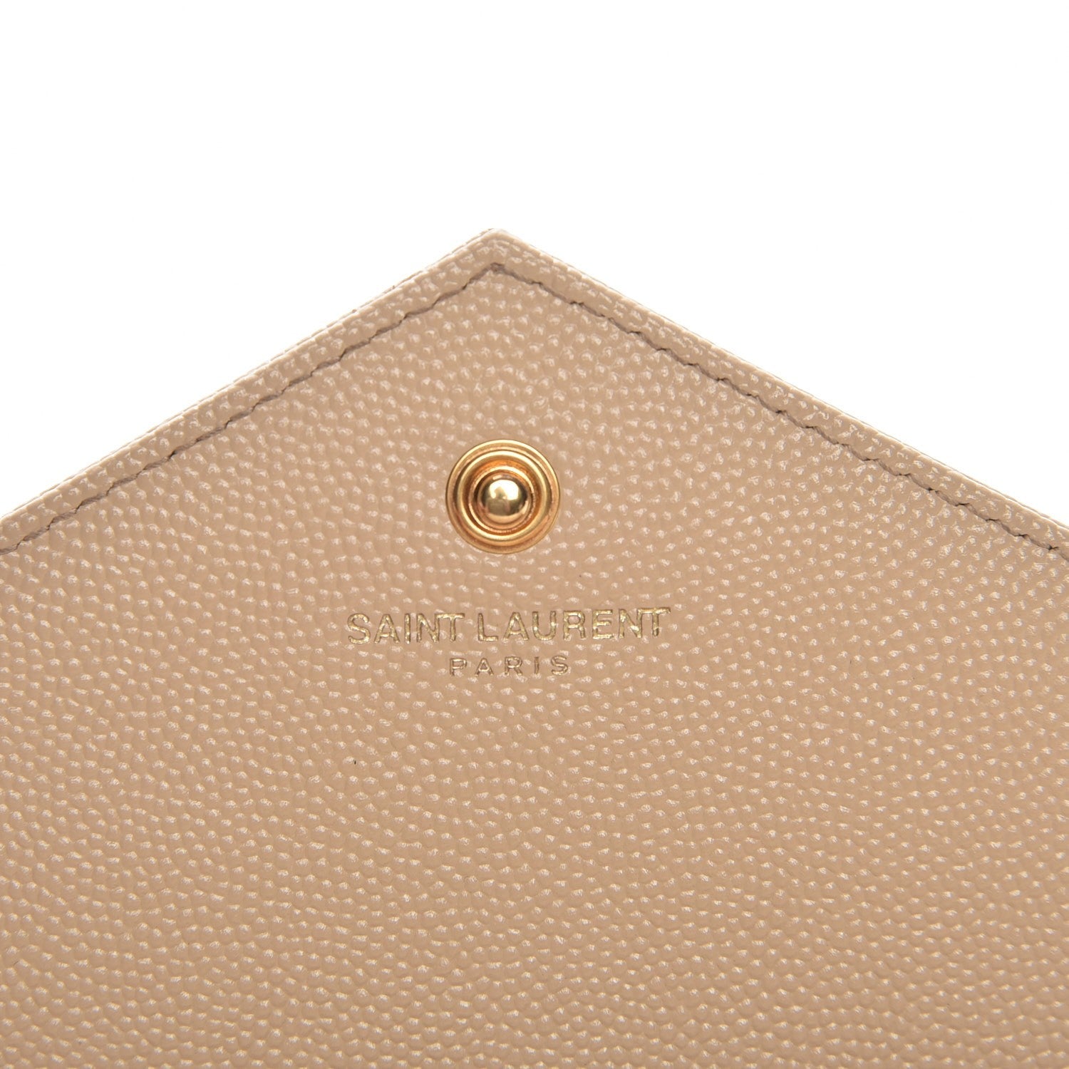 Saint Laurent Grain De Poudre Matelasse Chevron Monogram Chain Wallet Nude Powder 7 of 7