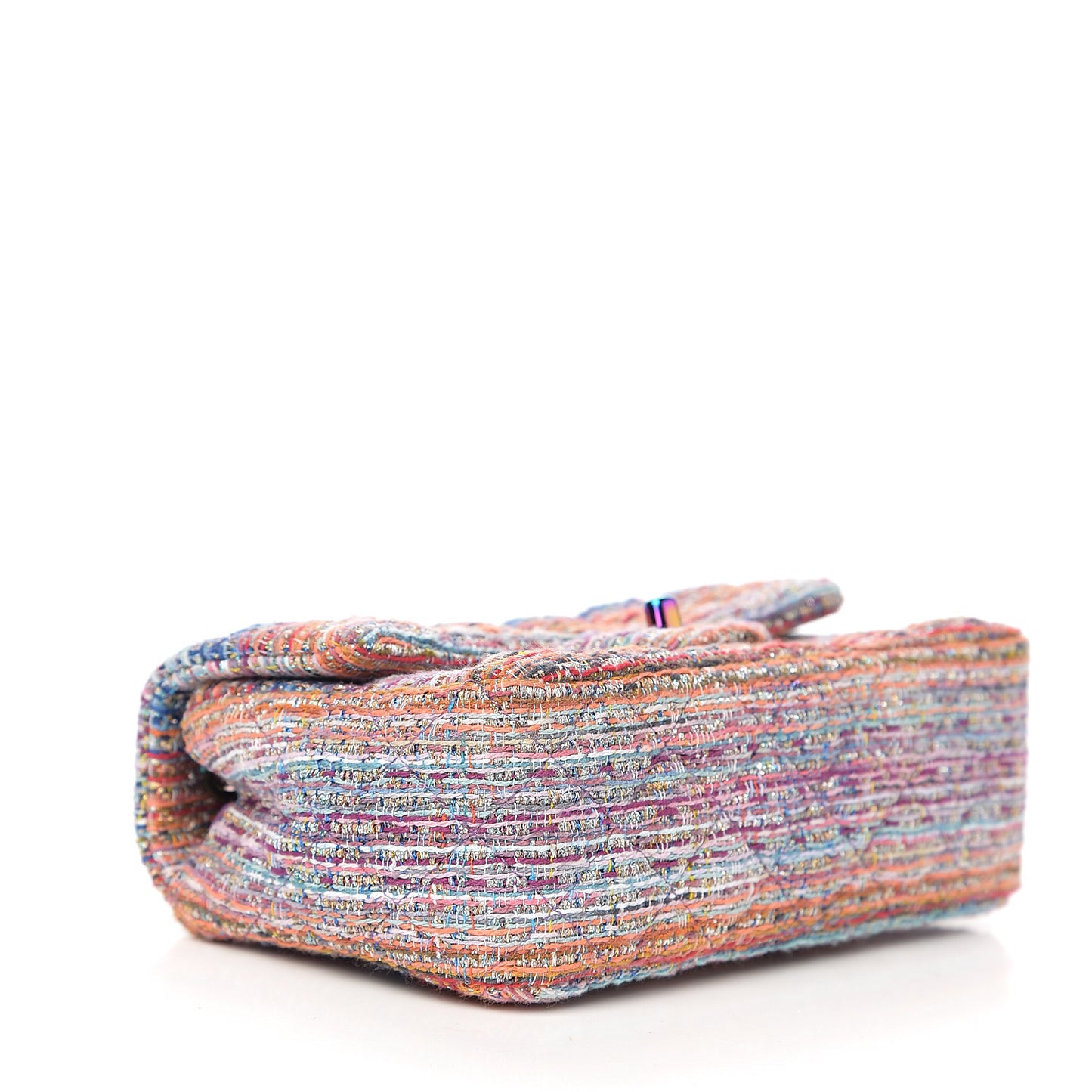 Tweed Quilted Mini Rectangular Flap Blue Pink Orange