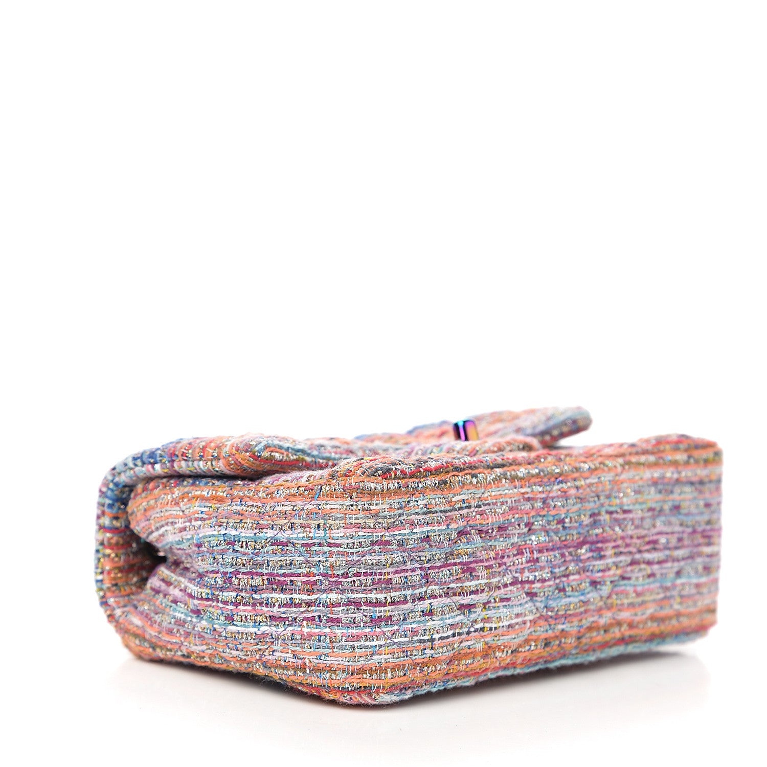 Chanel Tweed Quilted Mini Rectangular Flap Blue Pink Orange 3 of 10
