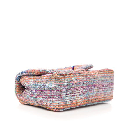 Chanel Tweed Quilted Mini Rectangular Flap Blue Pink Orange 3 of 10