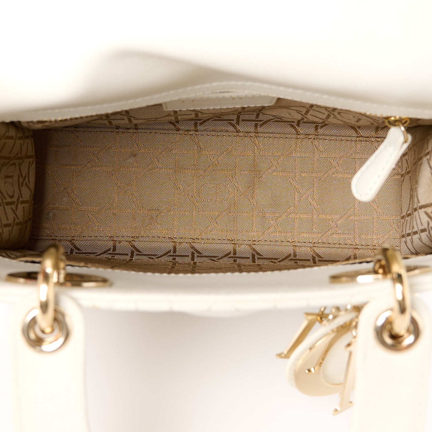 Lambskin Cannage Small My ABCDior Lady Dior White