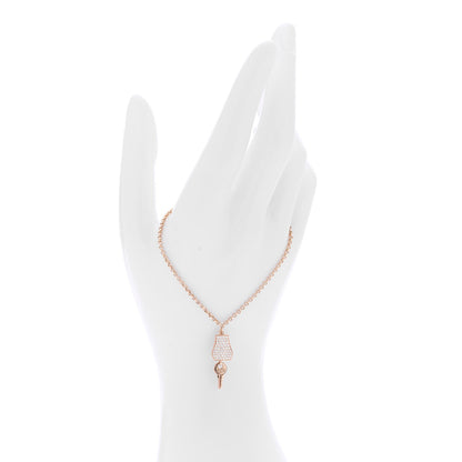 Hermes 18K Rose Gold Diamond PM Kelly Clochette Bracelet LG 2 of 5