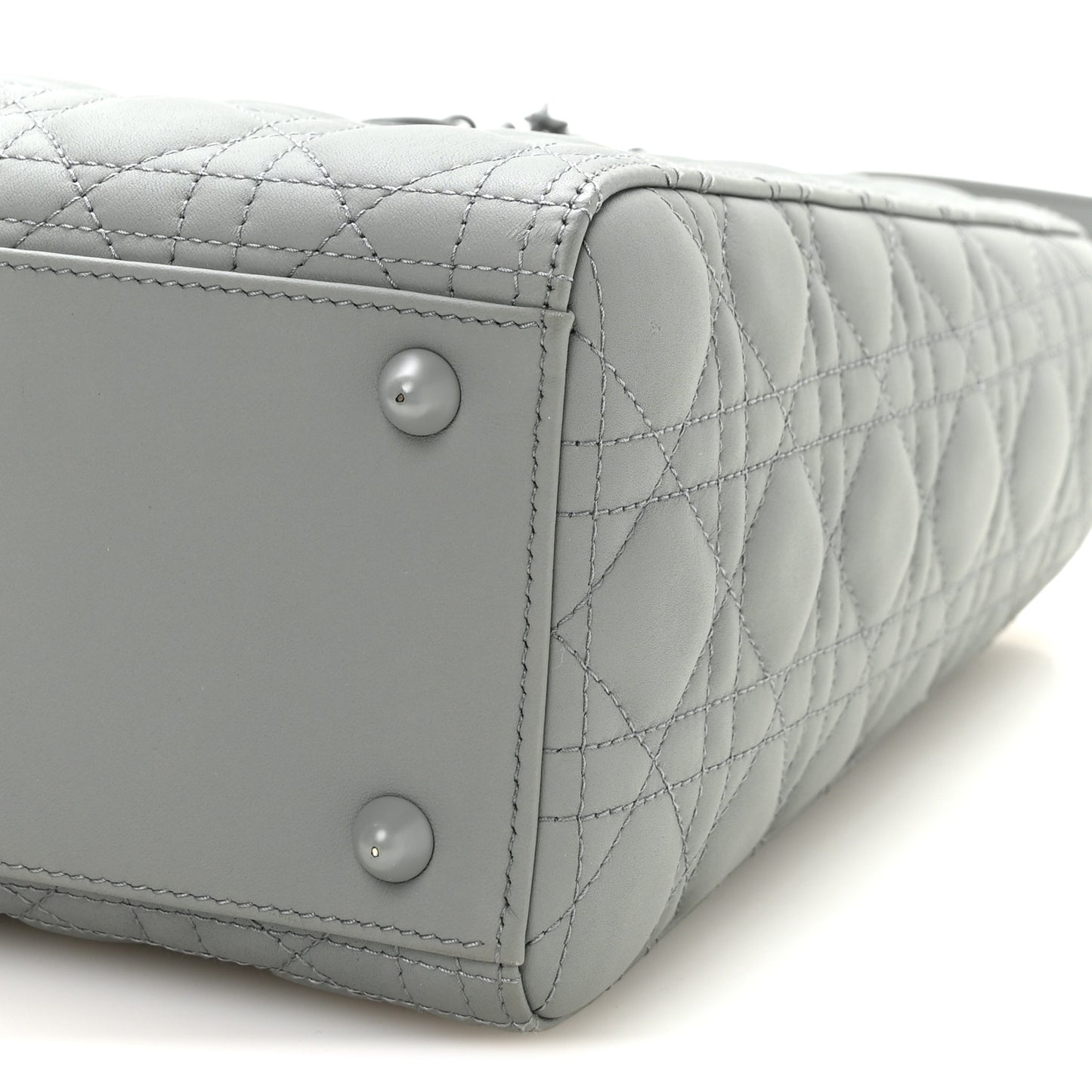 Ultra Matte Calfskin Cannage Large Lady Dior Grey Stone Grey Stone