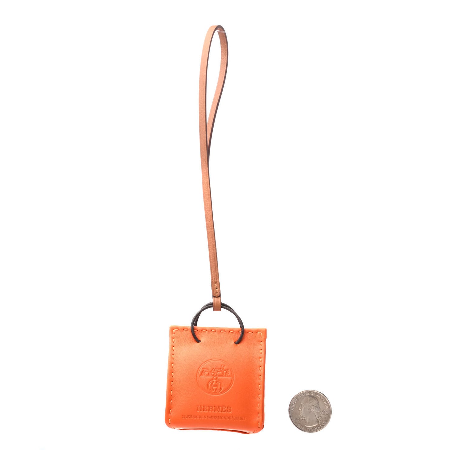 Milo Lambskin Swift Shopping Bag Charm Feu Gold