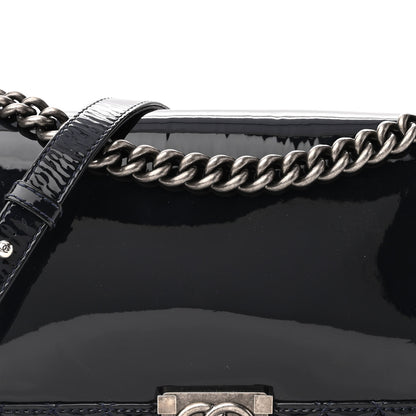 Chanel Patent New Medium Boy Reverso Flap Navy 8 of 10