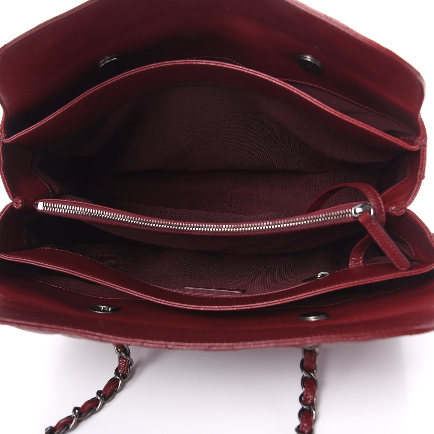 Caviar Quilted City Shopping Tote Dark Red