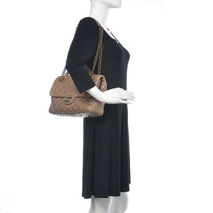 Chanel Glazed Calfskin Castle Rock Medium Flap Dark Beige 2 of 13