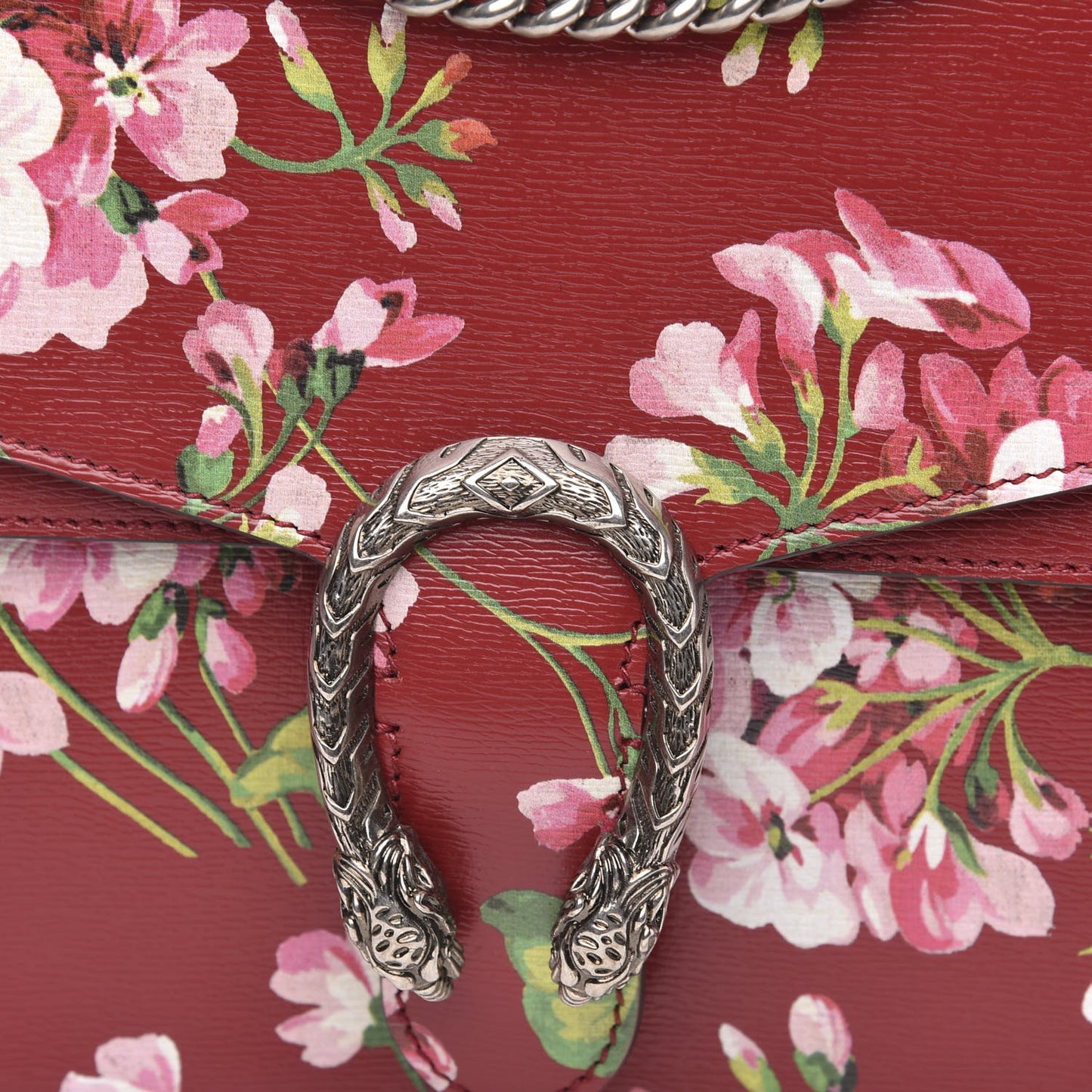 Calfskin Blooms Print Medium Dionysus Shoulder Bag Romantic Cherry Multicolor