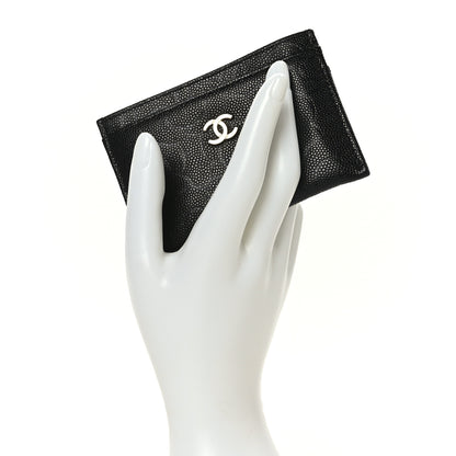 Chanel Caviar Camellia Embossed Card Holder Black 2 of 8