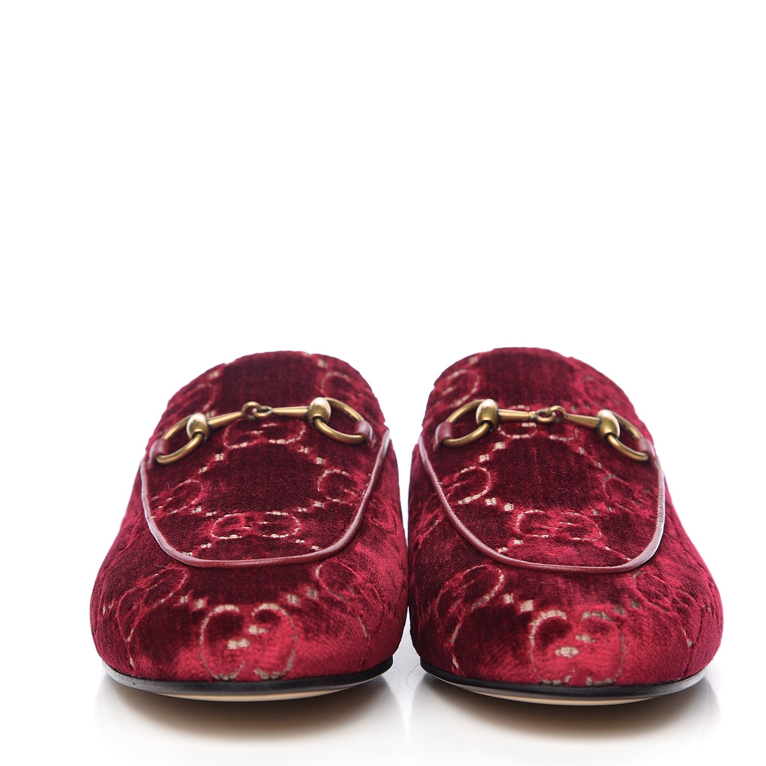Gucci Velvet GG Monogram Womens Princetown Slippers 36.5 Red Cipria 2 of 8