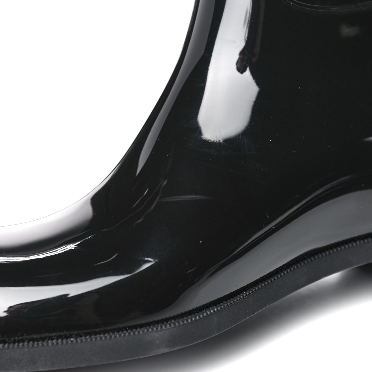Rubber Embossed Monogram Drops High Rain Boots 37 Black