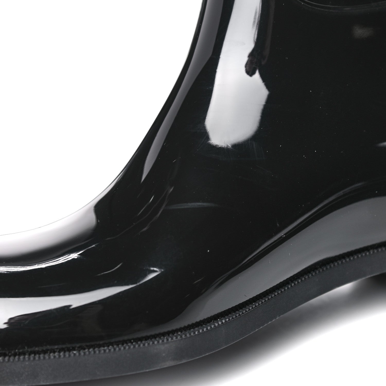 Louis Vuitton Rubber Embossed Monogram Drops High Rain Boots 37 Black 9 of 13