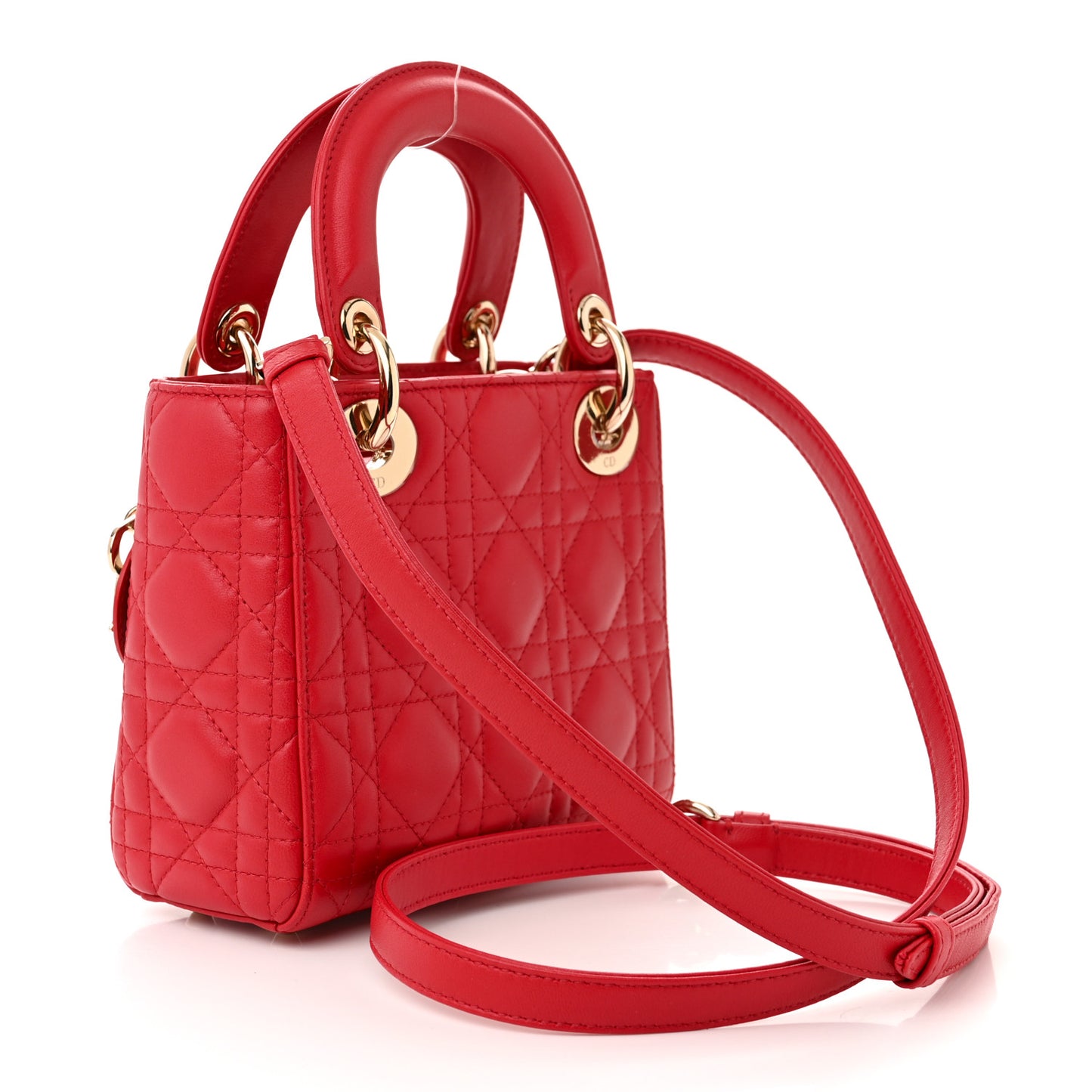 Lambskin Cannage Mini Lady Dior Red