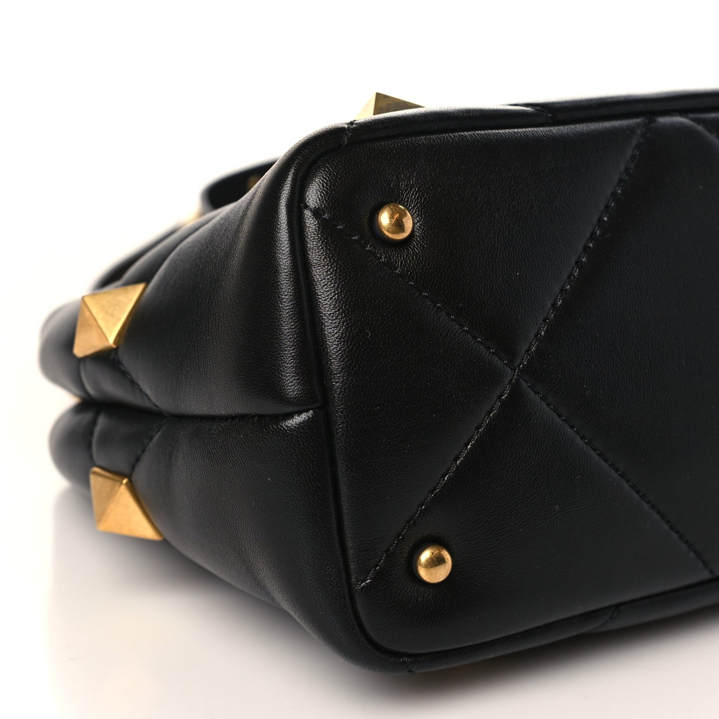 Nappa Small Roman Stud The Handle Bag Black
