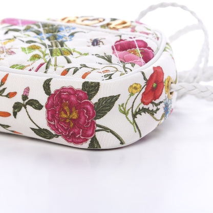 Gucci Canvas Flora Floral Trapuntata Mini Zumi Dome Shoulder Bag White 9 of 10