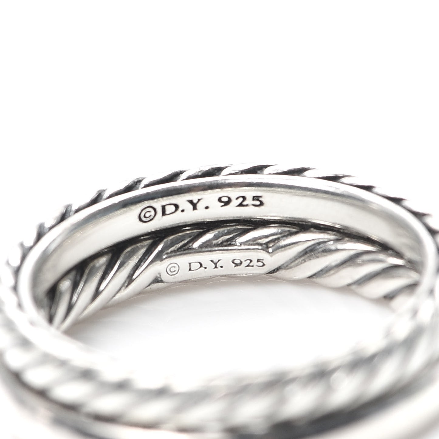 Sterling Silver Stackable Cable Ring Set of 2 54 7