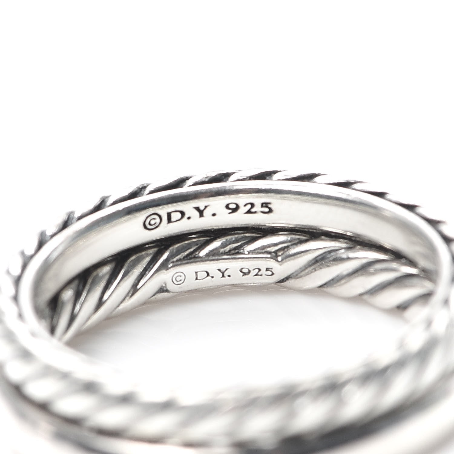 David Yurman Sterling Silver Stackable Cable Ring Set of 2 54 7 4 of 4