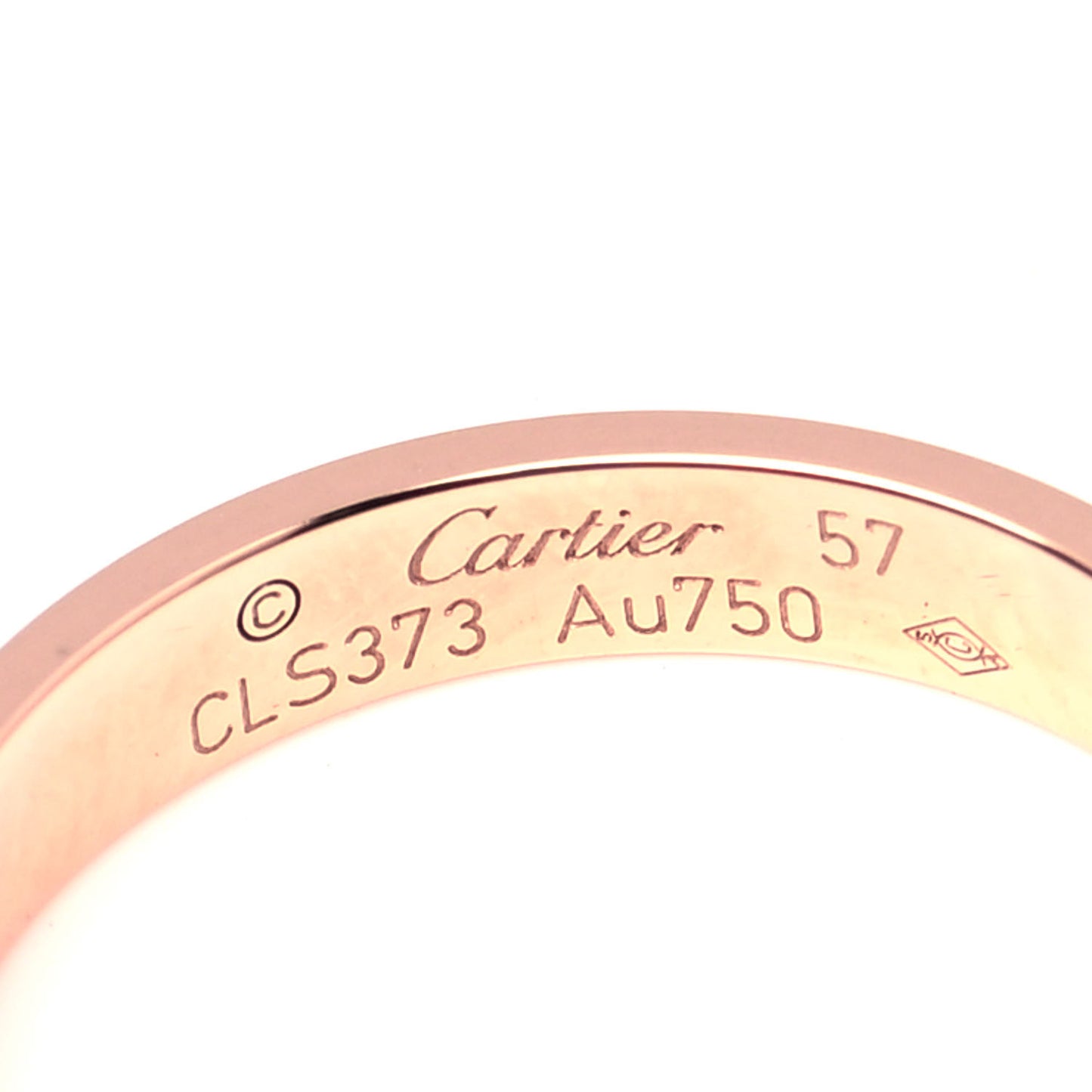 18K Pink Gold 4mm LOVE Wedding Band Ring 57 8