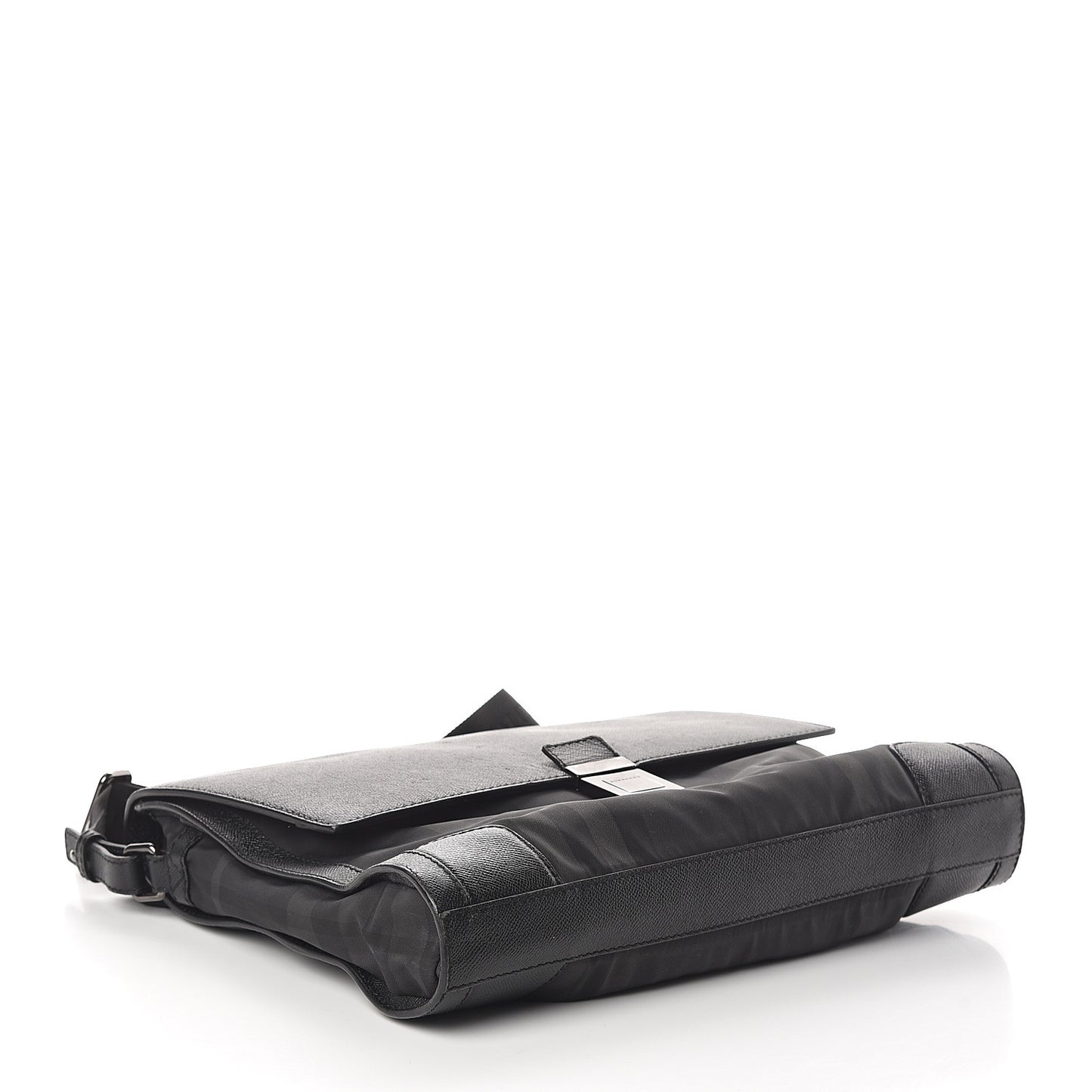 Calfskin Nylon Check Briefcase Black