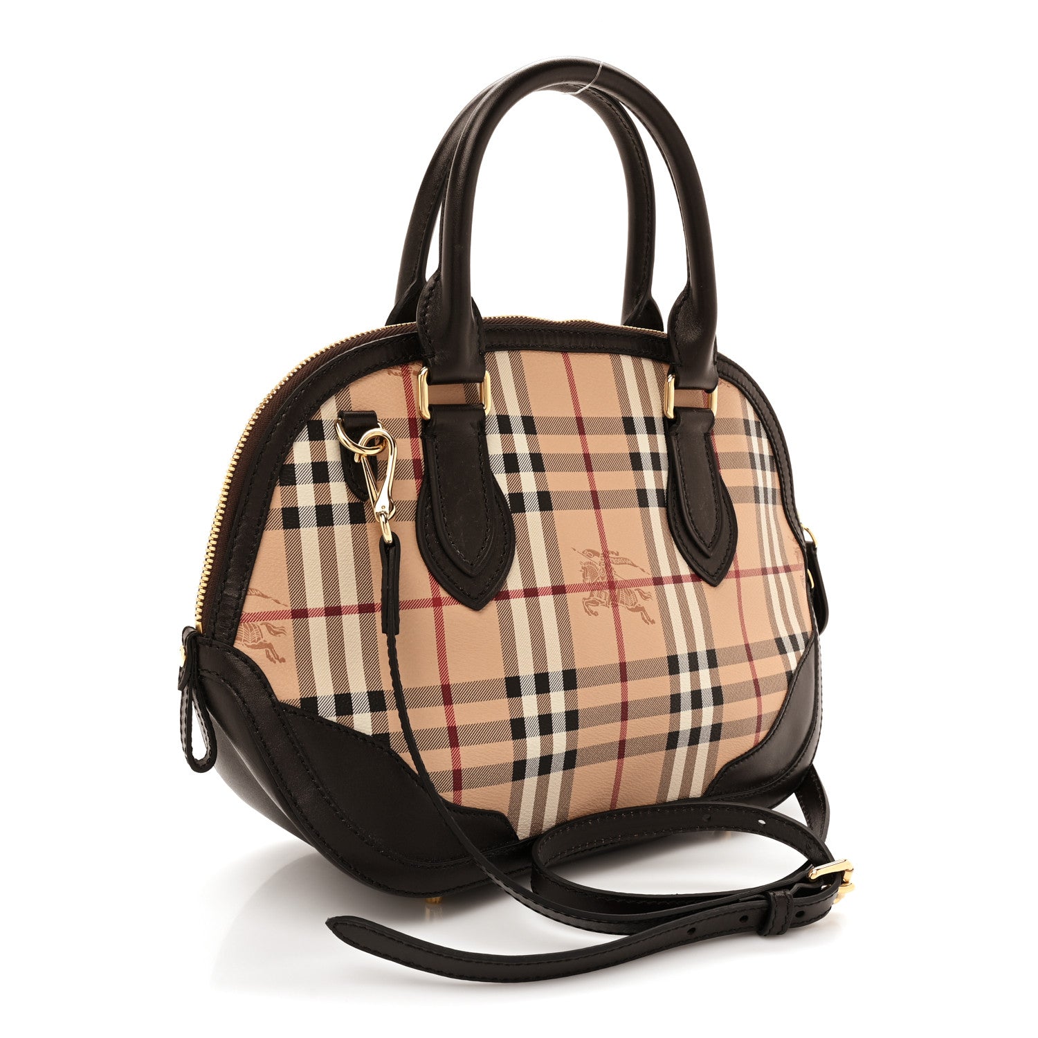 Burberry Haymarket Check Small Orchard Bowling Bag Chocolate 3 of 10