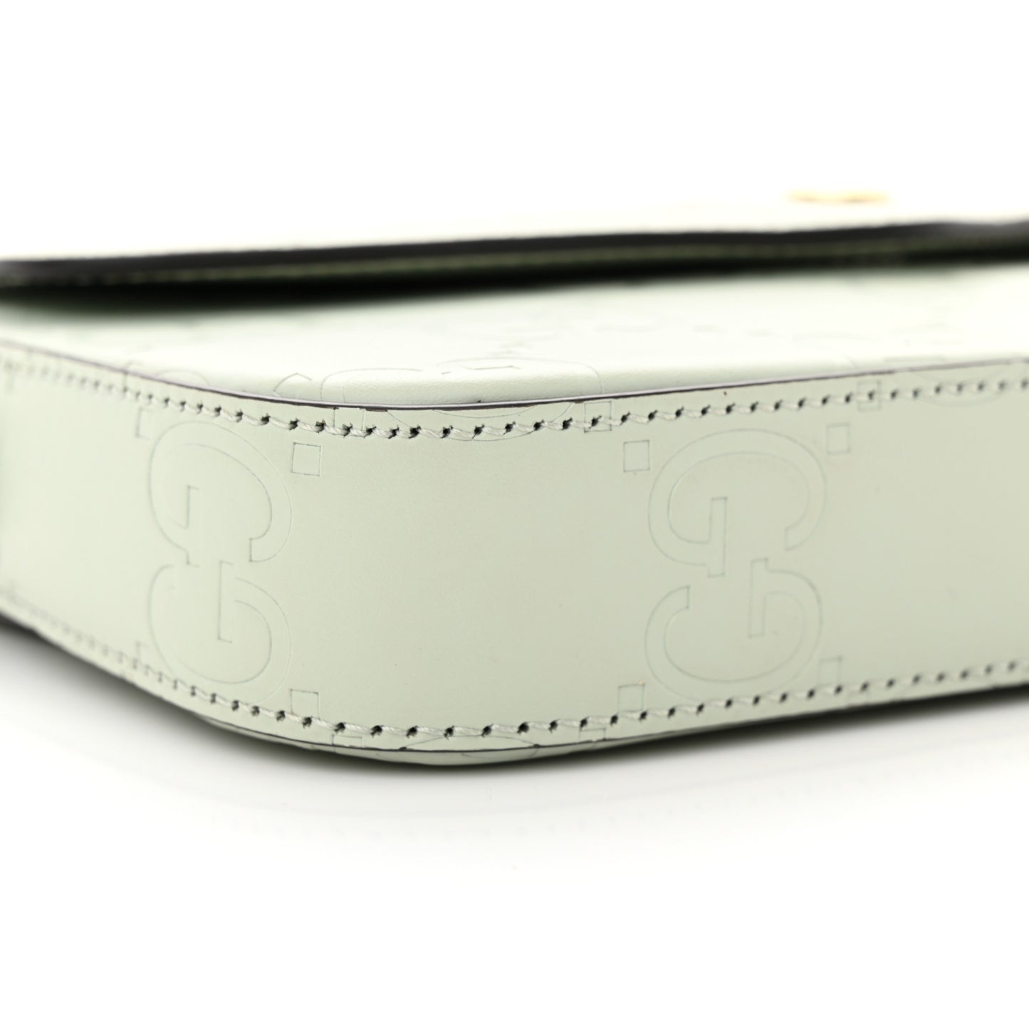 Calfskin GG Super Mini Shoulder Bag Pale Green