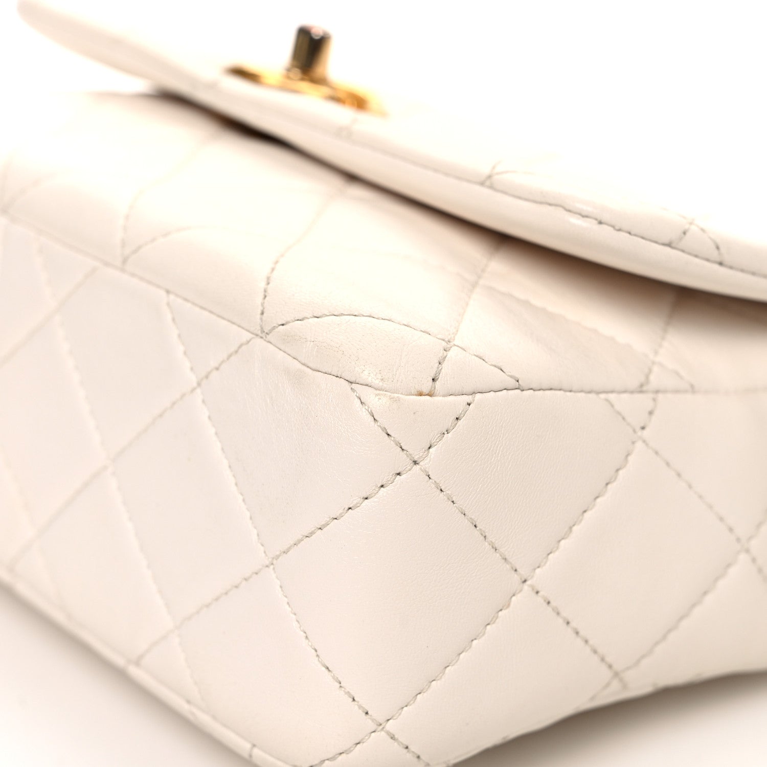 Chanel Lambskin Quilted CC Chain Flap Bag White 14 of 14
