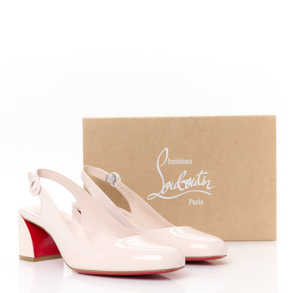 Christian Louboutin Patent So Jane Sling 55 Pump 39 Leche 9 of 9