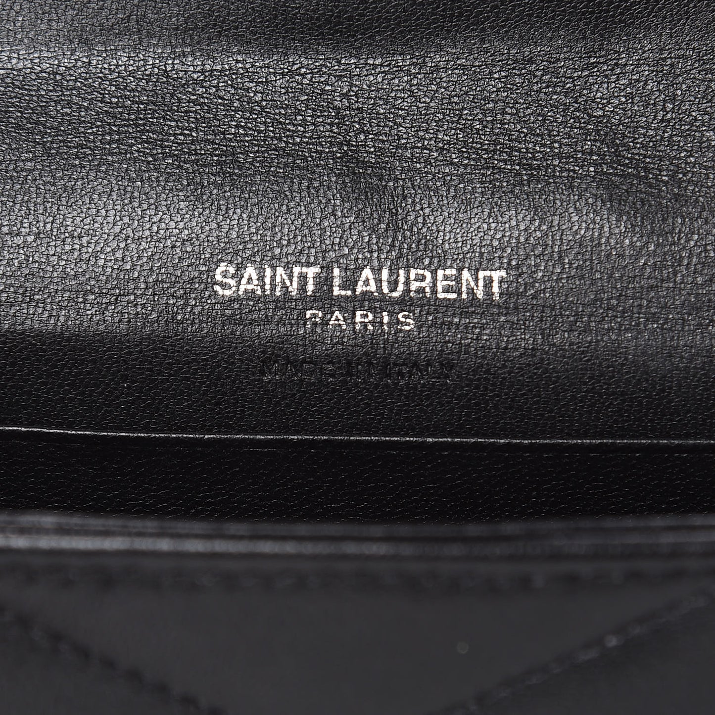 Lambskin Y Quilted Monogram Small Loulou Envelope Wallet Black