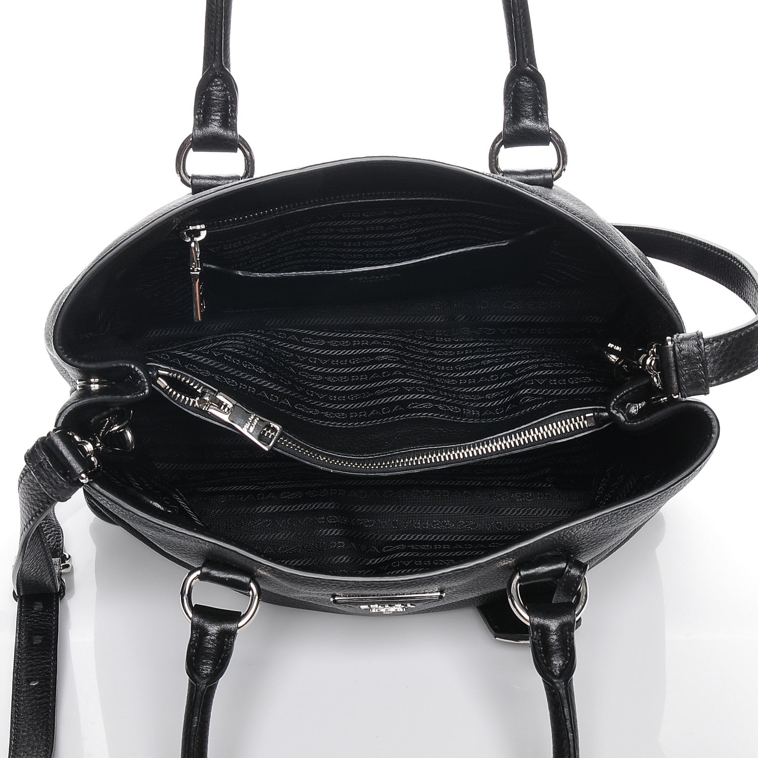 Prada Vitello Daino Tote Nero Black 4 of 5