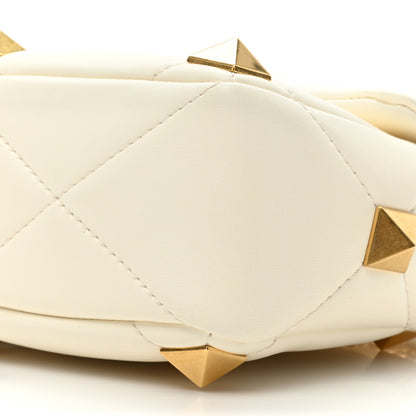 Valentino Garavani Nappa Large Roman Stud Shoulder Bag Ivory 7 of 10