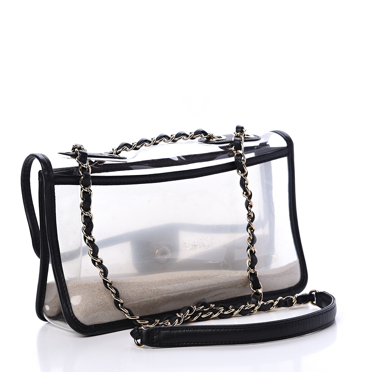 Chanel Lambskin PVC Medium Coco Sand Flap Black 2 of 10