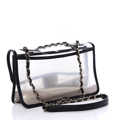 Chanel Lambskin PVC Medium Coco Sand Flap Black 2 of 10