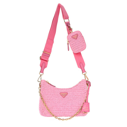 Prada Yarn Raffia Effect Crochet Re-Edition 2005 Shoulder Bag Petalo 2 of 8