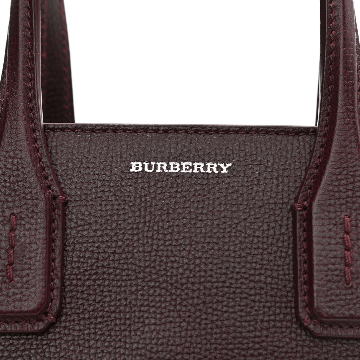 Grainy Calfskin House Check Small Banner Tote Mahogany Red
