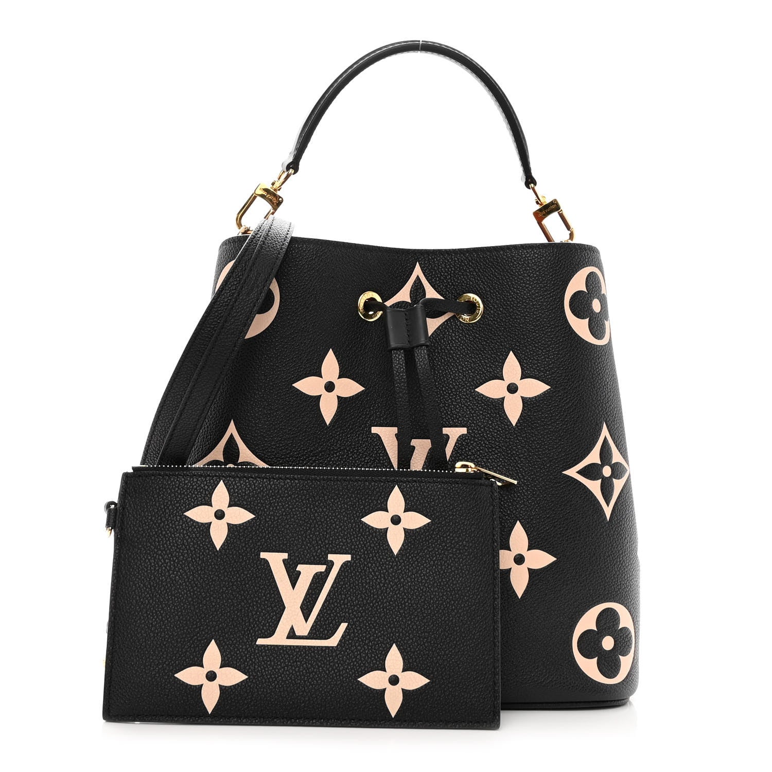 Louis Vuitton Empreinte Monogram Giant Neonoe MM Black Beige 1 of 10