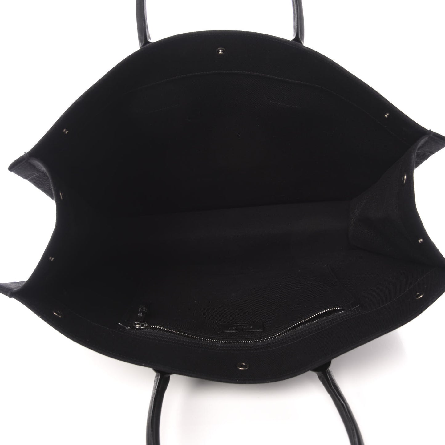 Linen Calfskin Rive Gauche Tote Black