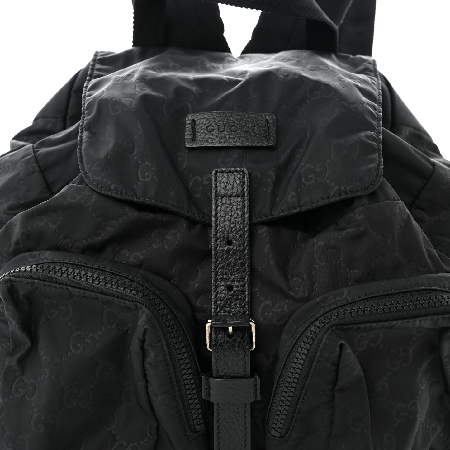 Nylon Monogram Small Single Buckle Backpack Black