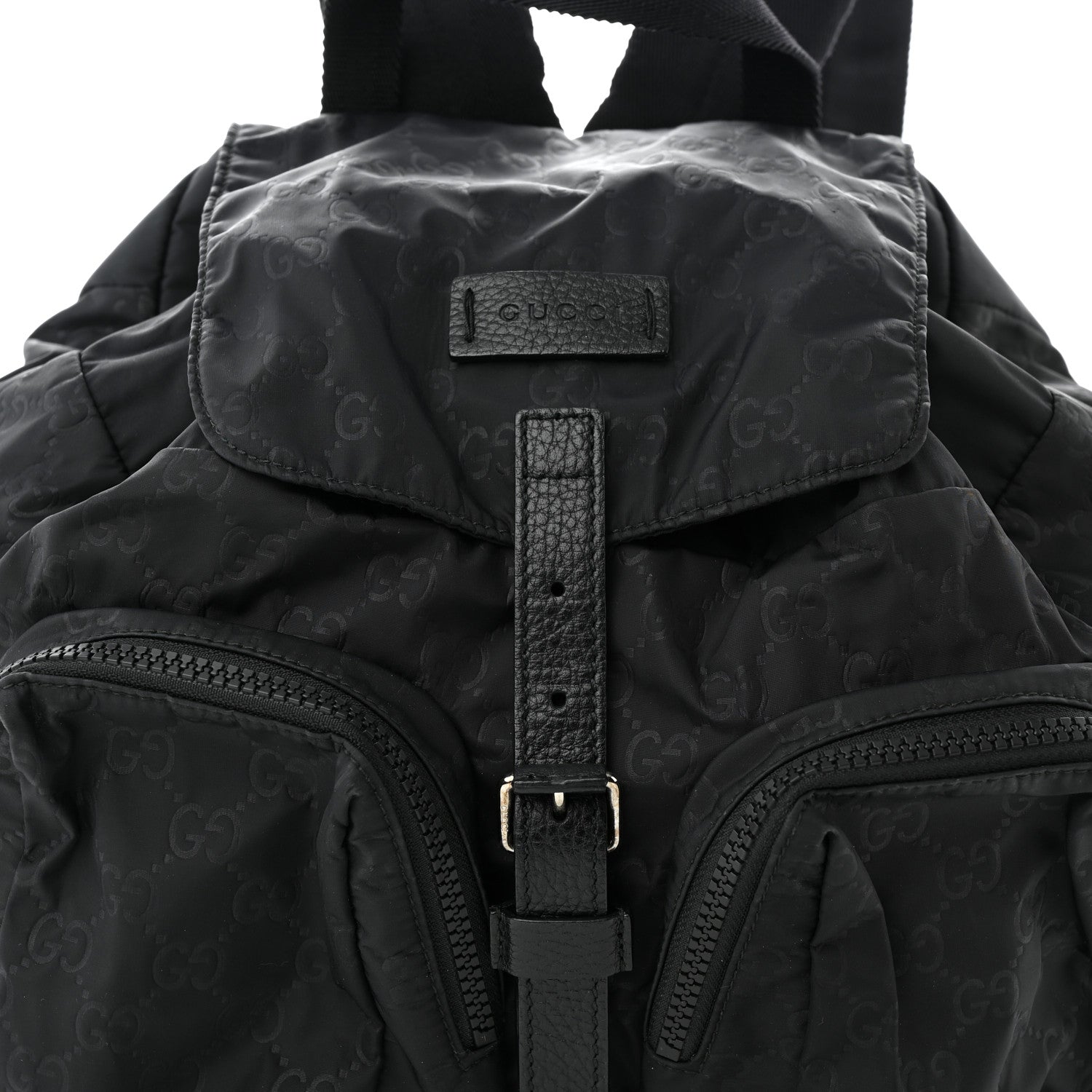 Gucci Nylon Monogram Small Single Buckle Backpack Black 8 of 10
