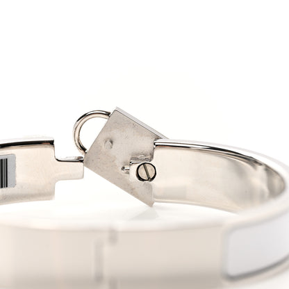Hermes Enamel Narrow Clic Cadenas Bracelet PM White 4 of 6