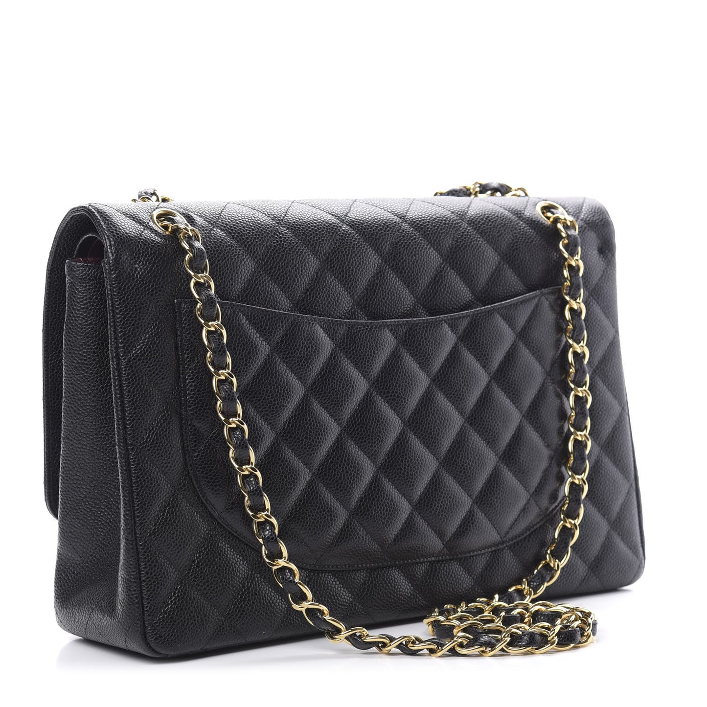 Caviar Quilted Maxi Double Flap Black