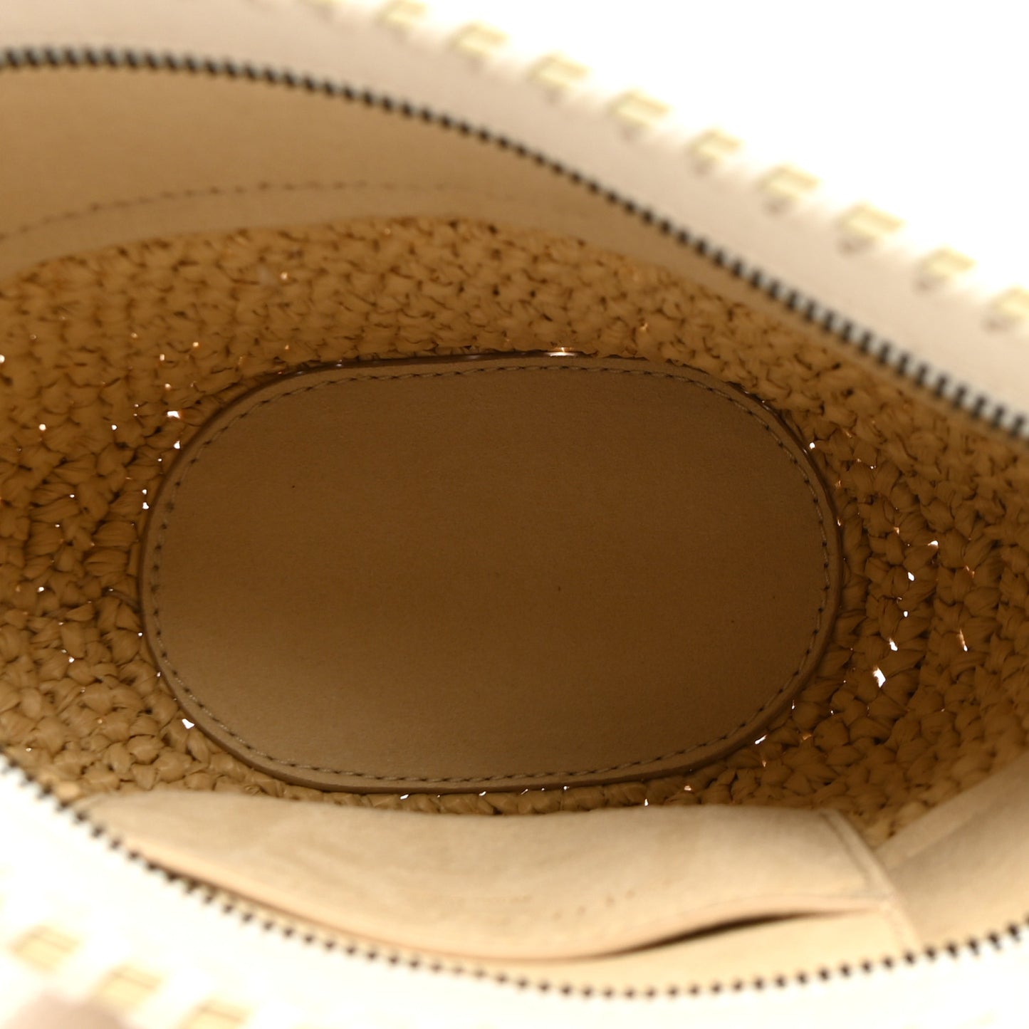 Shaggy Deer Raffia Mini Shoulder Bag White