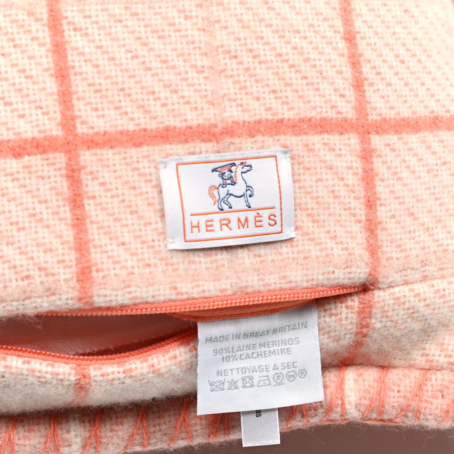 Hermes Wool Cashmere Avalon Cabriole Pillow Melon 8 of 8