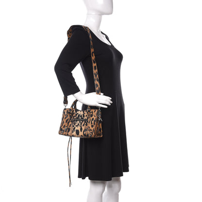 Balenciaga Smooth Calfskin Leopard Print Classic Silver Hardware Mini City Beige 2 of 10