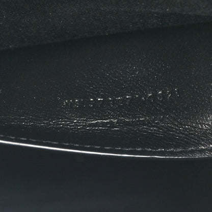 Saint Laurent Shiny Calfskin Crocodile Embossed Manhattan Baguette Black 7 of 10