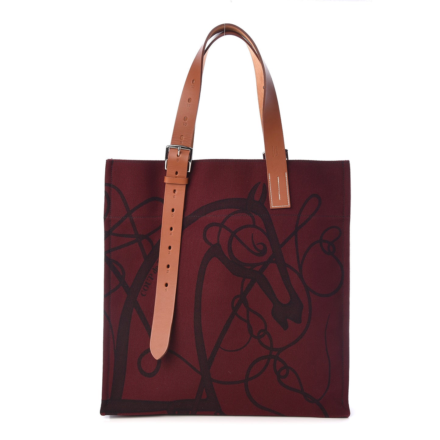 Canvas Calfskin Etriviere Coup De Fouet Shopping Tote