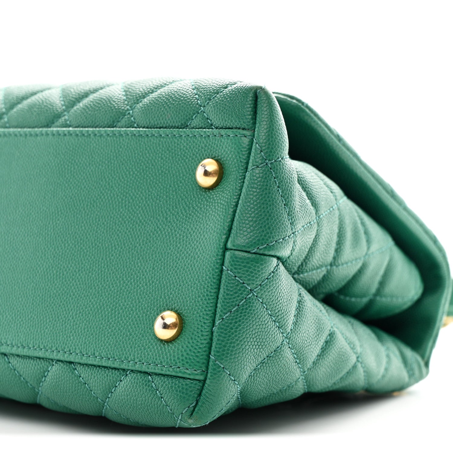 Chanel Caviar Quilted Small Coco Handle Flap Green 11 of 11