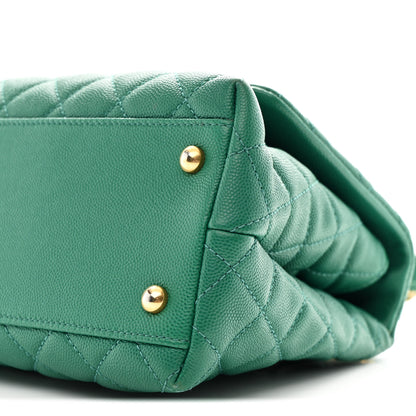 Chanel Caviar Quilted Small Coco Handle Flap Green 11 of 11