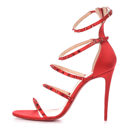 Christian Louboutin Crepe Satin Crystal Spikes Forever KST Sandal 41 Version Loubi 1 of 13