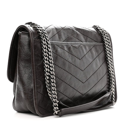 Saint Laurent Crinkled Calfskin Matelasse Monogram Medium Niki Chain Satchel Tulip 3 of 10